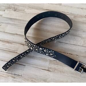 Black Studded Leather Belt Cowgirl Glam Studs  SZ XL C100849